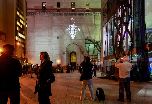 Chase [collaboration with Megan Wilson], 2011, digital video, 1:17 (looped); installation view, Nuit Blanche Toronto, 2012