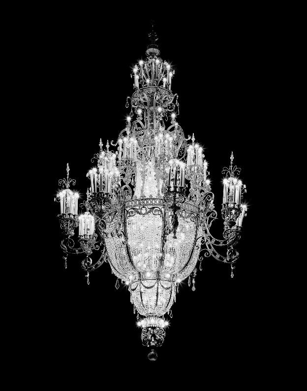 untitled (chadelier) B&W, 2013, archival giclée on Dibond, 59 x 74