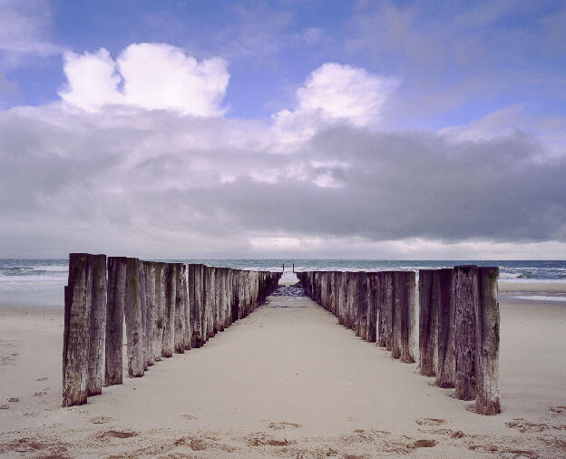 Beach: West (Coastal Drift Pylons), 2006, C-print, 43.5 x 35