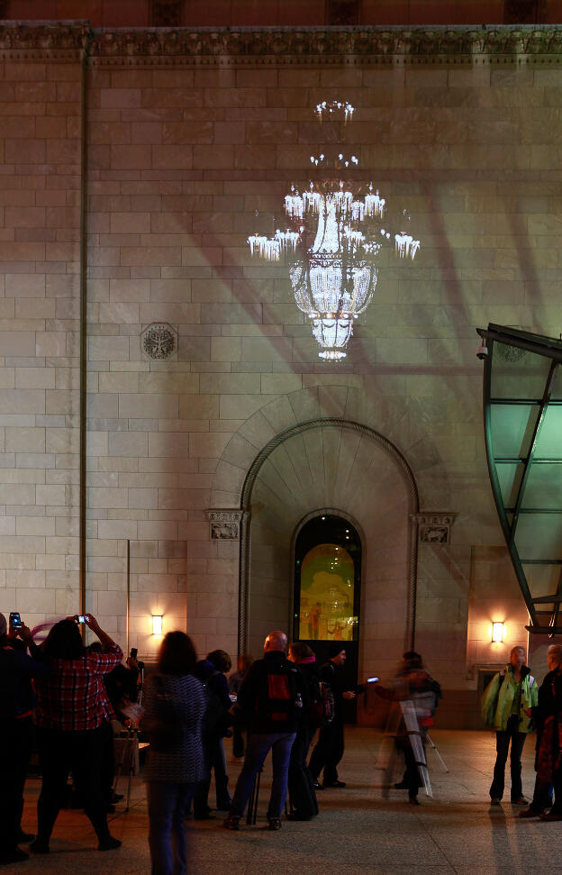 Chase [collaboration with Megan Wilson], 2011, digital video, 1:17 (looped); installation view, Nuit Blanche Toronto, 2012
