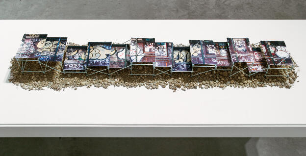 no. 2: Williamsburg is for Lovers [scale prototype], 2005, mixed media, 60 x 10 x 8